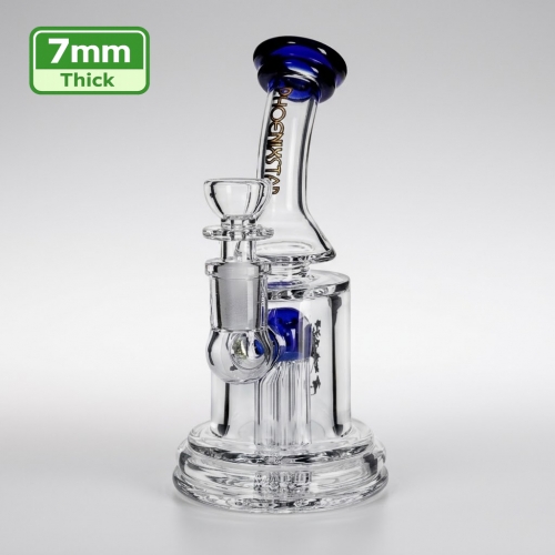 7MM Thick Glass 6.5-inch Bubbler Pipe with 6-Arm Tree Perc