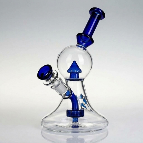 8" Perc Bubbler Water Pipe with Splash Guard