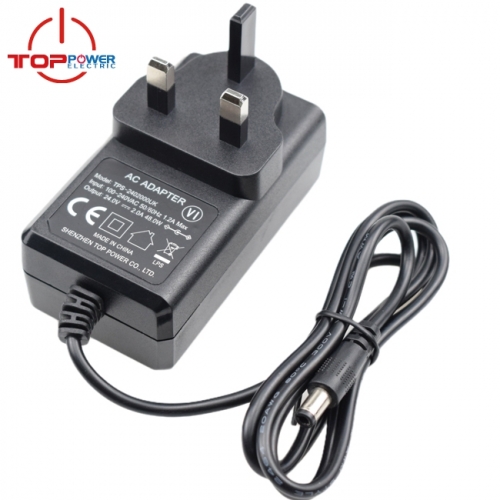 UK Plug 24V 2A Power Adapter