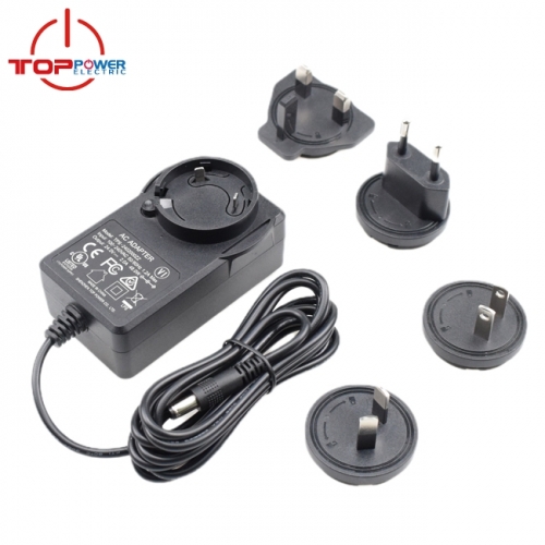 Interchangeable plug 15V 2A AC Adapter