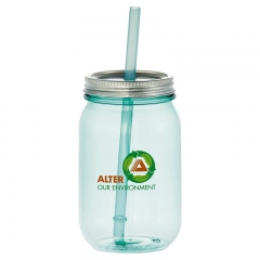 25oz Plastic Mason Jars with Straw