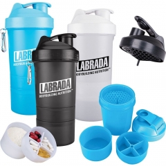 Plastic Smart Shaker Bottle with Pill Case