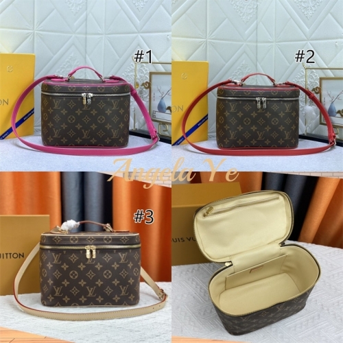 Top quality fashion real leather Makeup bag size:24*17*13cm LOV #23356