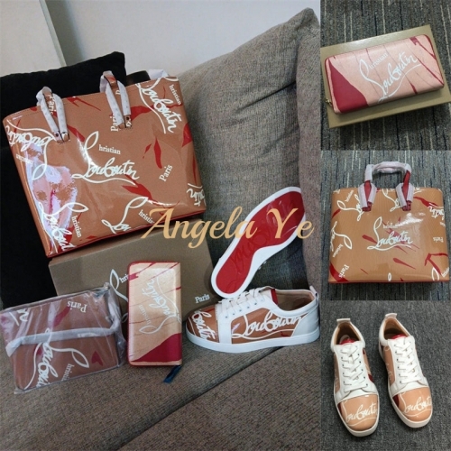 1 set fashion shoes sneaker & Tote bag & wallet free shipping CLN #23435