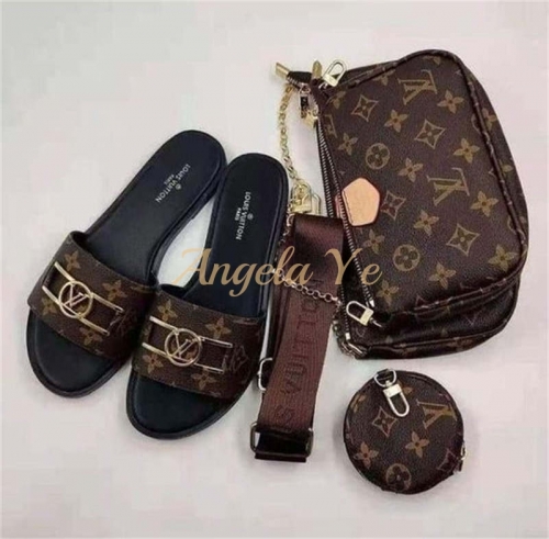 1 set fashion shoulder bag & slipper (size:5-10) LOV #9432