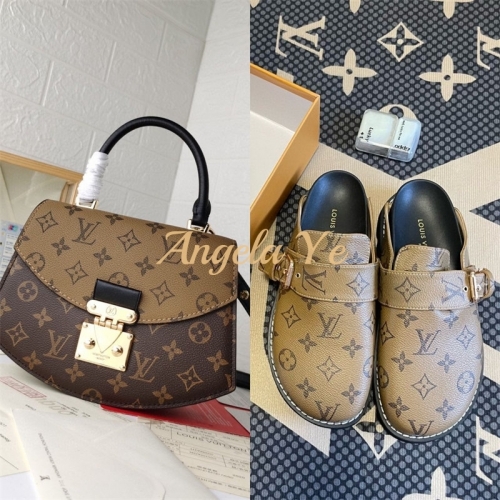 1 set fashion slipper & handle bag free shipping LOV #23556