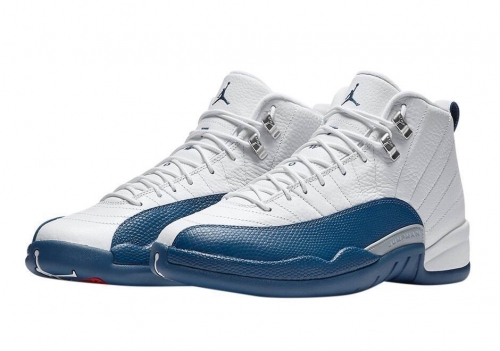 Christmas price Air Jordan 12 White/Blue AAAA quality