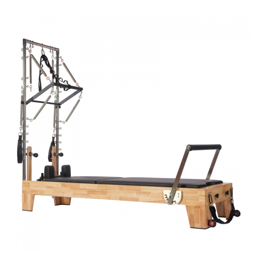 Oak Wood Pilates Reformer with tower