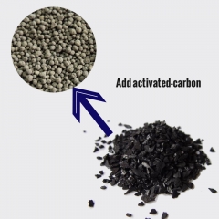 Odor Control Bentonite Cat Litter Mixed With Activated-Carbon Ball Shape 1-3.5mm