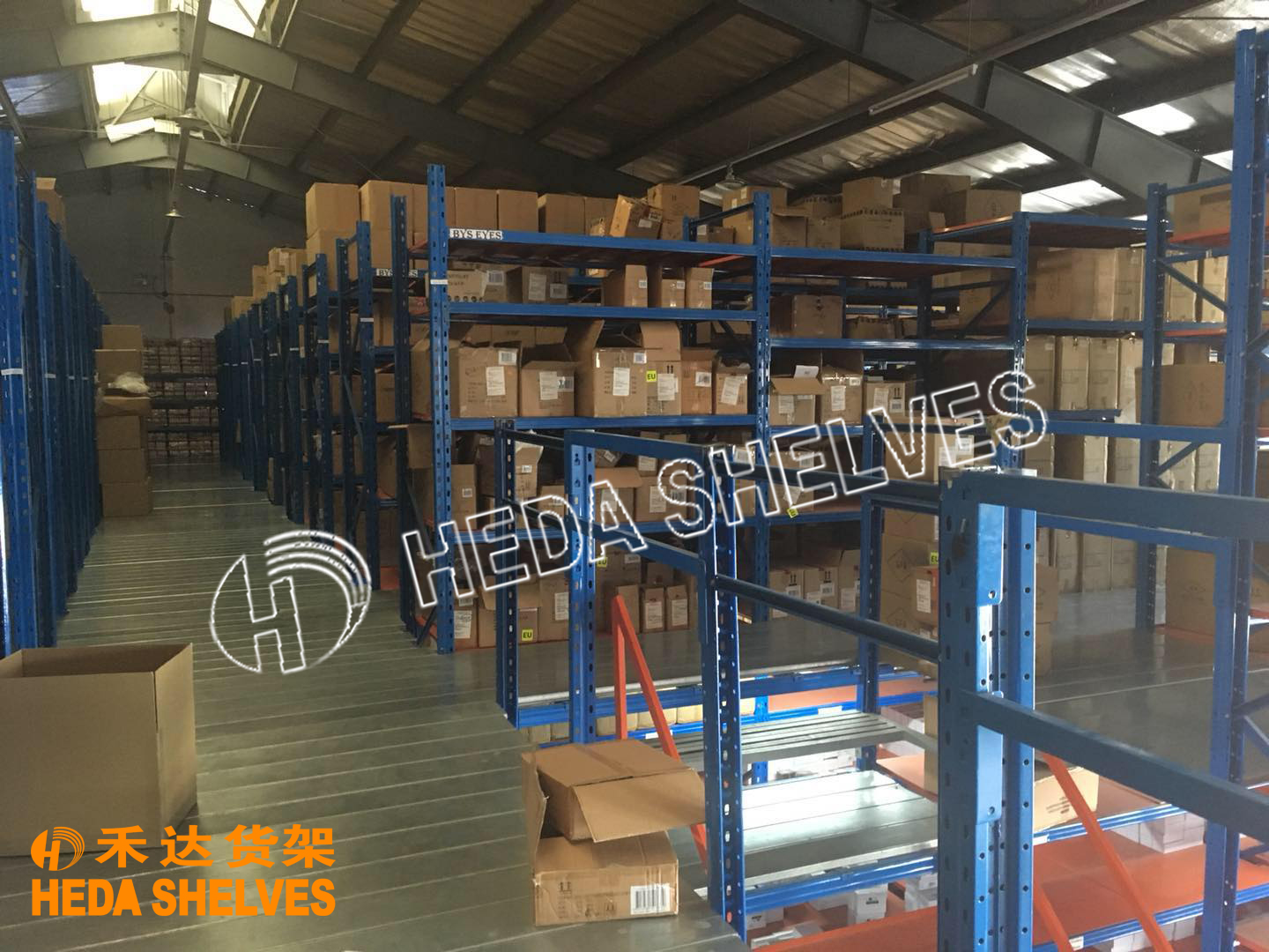 Warehouse shelves