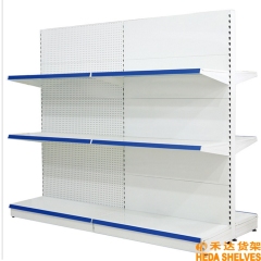 Hypermarket Gondola Shelving With Side Wire Mesh Panels