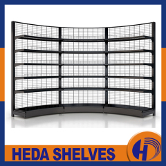 Curved Supermarket Wire Mesh Display Stand