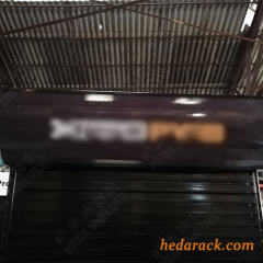 Black Trade Show Booth Slatwall Freestanding Display With Logo Painting