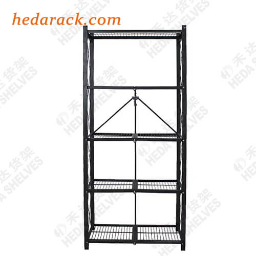 Foldable Shelving Wire Freestanding Display Origami Rack On Wheels(1