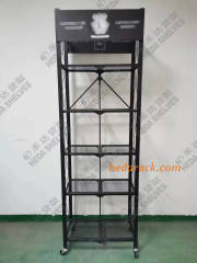 Foldable Shelving Wire Freestanding Display Origami Rack On Wheels