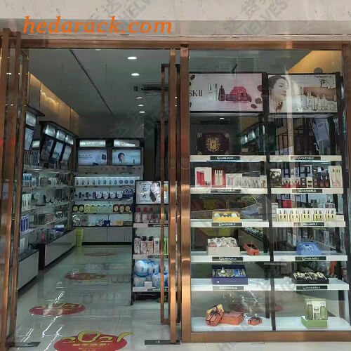 Salon Makeup Store Wall Mounted Cosmetic Display Shelf Showcase(4