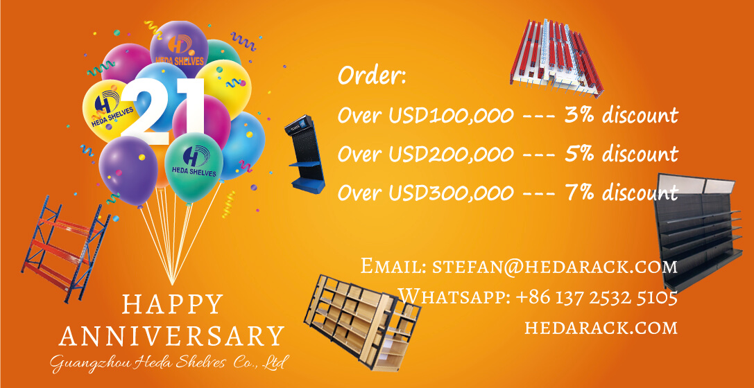 anniversary celebration, sales event, anniversary discount,shelf supplier, rack factory 