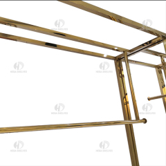 Gold Store Fixture for Garment Display Clothing Shelving in Boutique