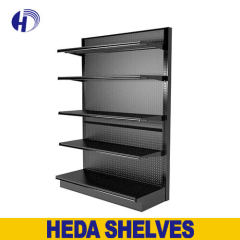 Black Madix Gondola Shelving For Retail Stores