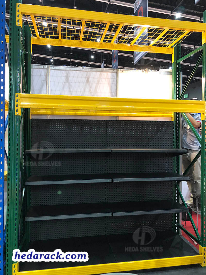 combo shelving, building material display shelves,warehouse style display shelving in Canton Fair