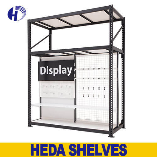 Supermarket Heavy Duty Combined Integrated Storage Display Gondola Shelving