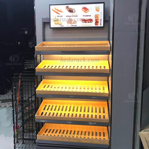Bakery Display Rack,food display rack,wood bread shelf