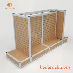 Gondola Wood Slatwall Merchandiser H Display Clothing Shelving