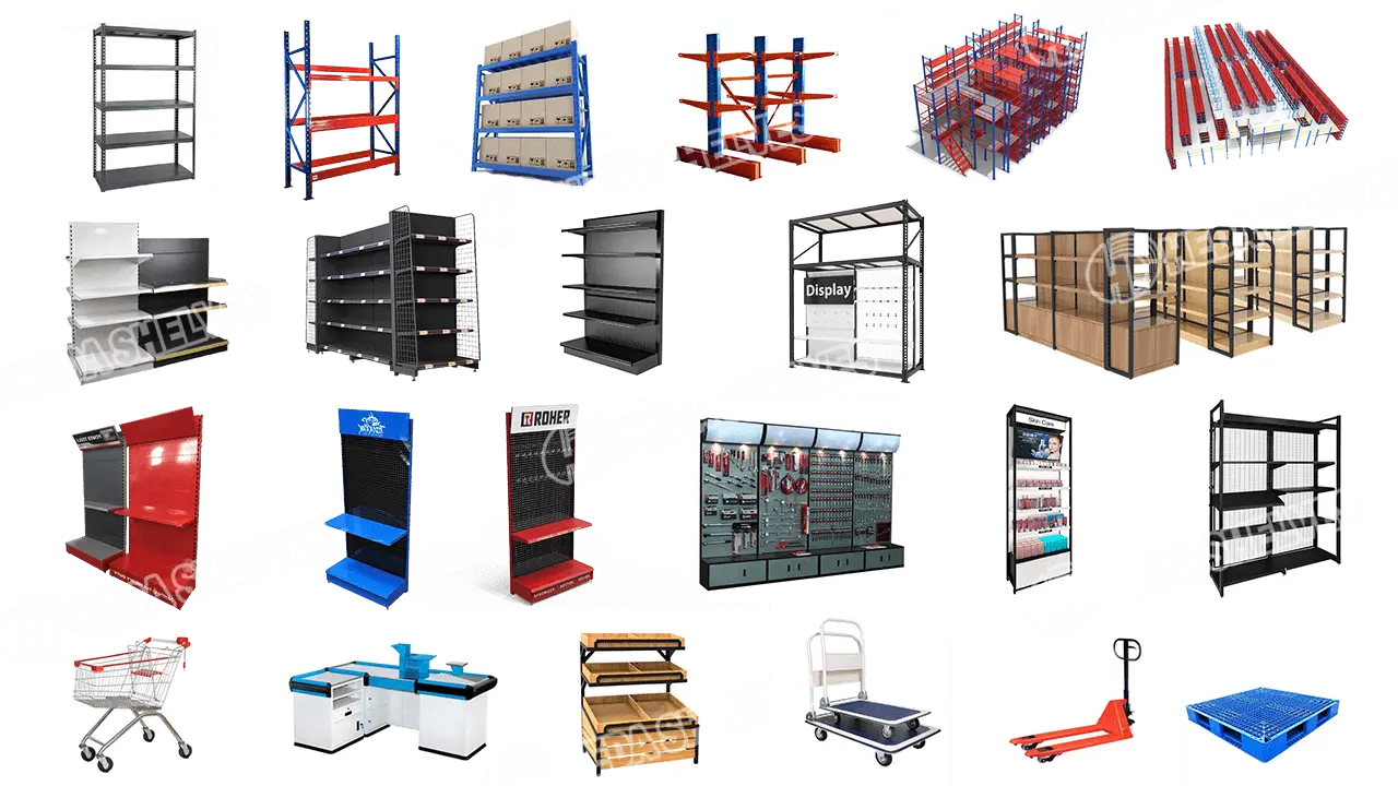 heda shelves series,warehouse rack,gondola shelves,metal display rack,rack and shelf,store fixture,shelving design, racking engineering,custom store shelving