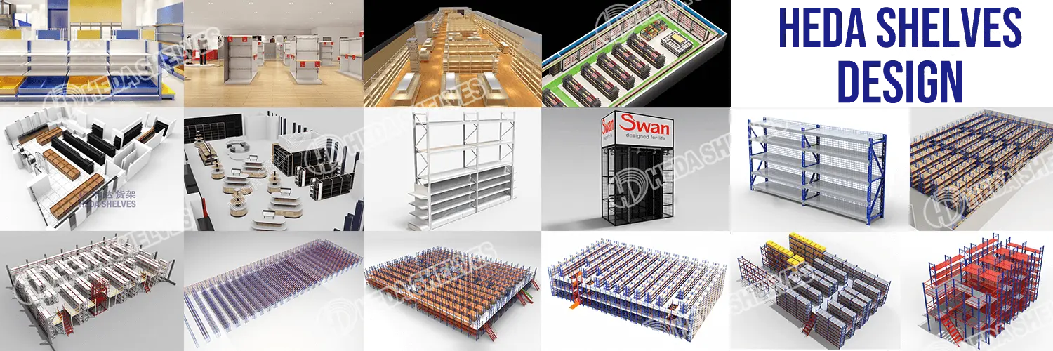 heda design,racking layout,shop shelving layout,supermarket shleving,shelving layout for retail store,racking layout for warehouse.3d rendering for rack,3d draft for shelf