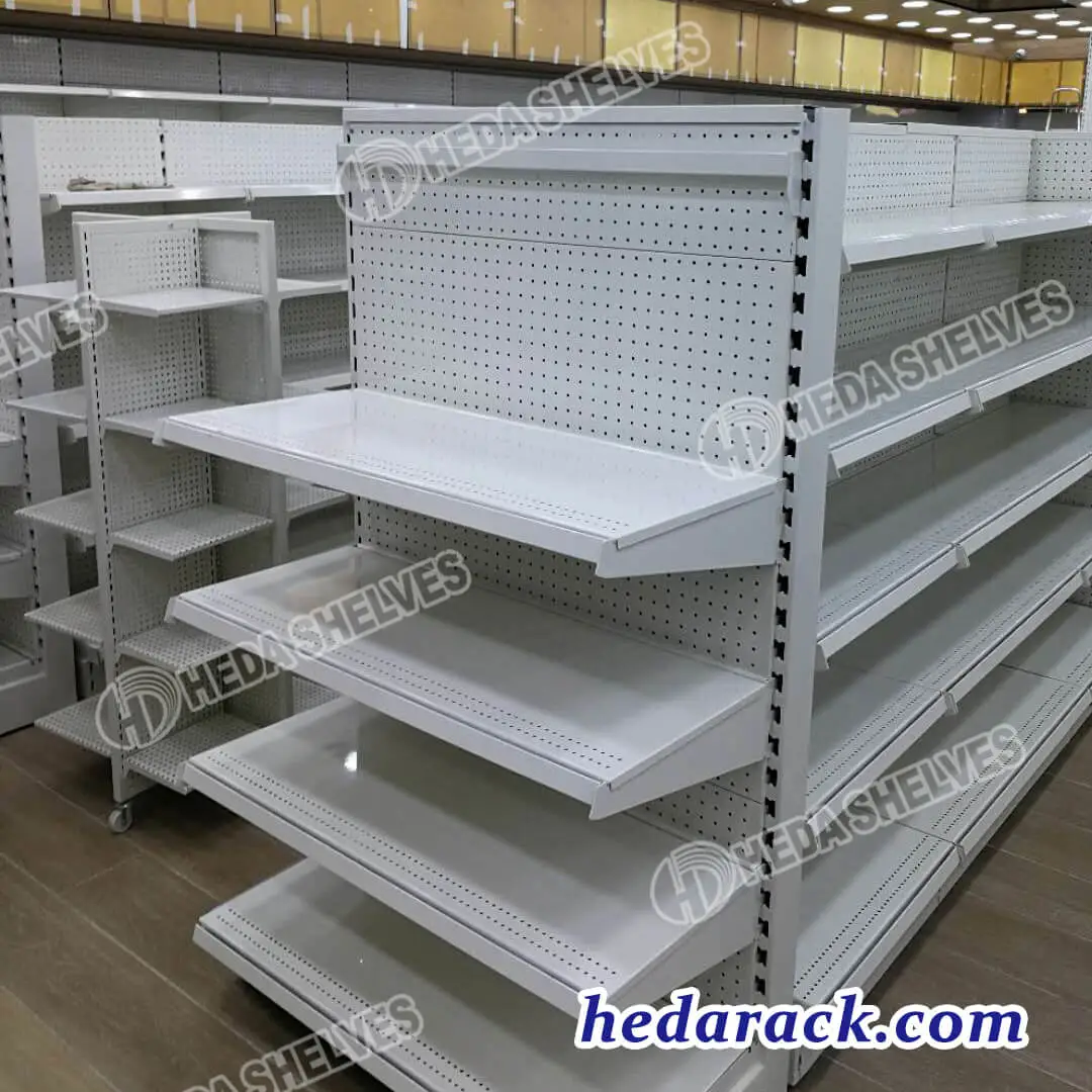 White Gondola Shelving for a HK Import Store,heda case,store display case(2