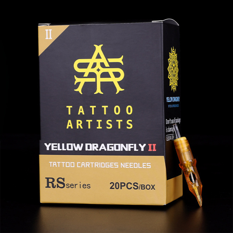 (HQ-21) 20pcs/box Yellow Dragonfly2 Tattoo Needle Cartridge Tattoo Needle