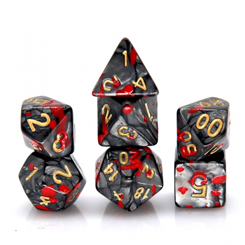 Black Pearl Splatter Dice