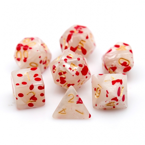 White Pearl Splatter Dice