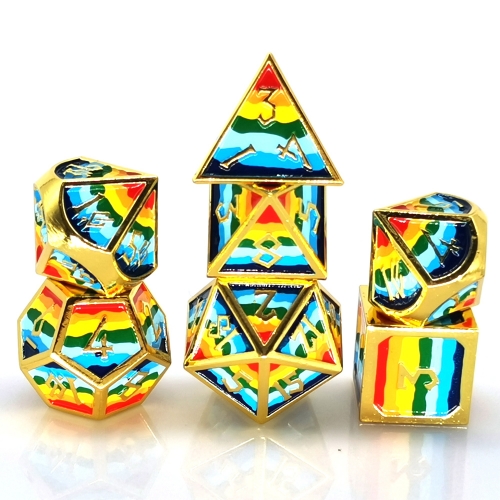 Rainbow Metal Dice