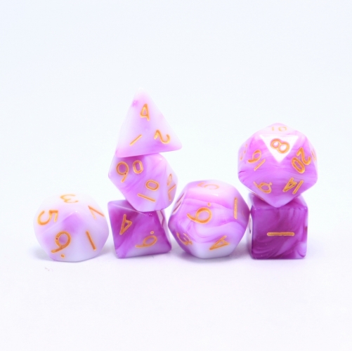 Small Blend Purple and White Dice