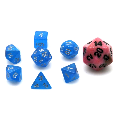Blue Aurora Glitter Dice