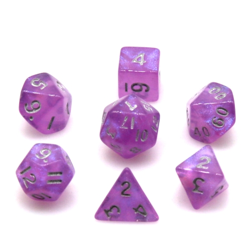 Purple Aurora Glitter Dice