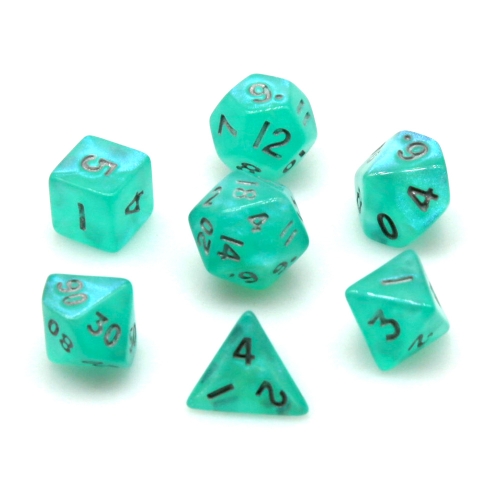 Green Aurora Glitter Dice