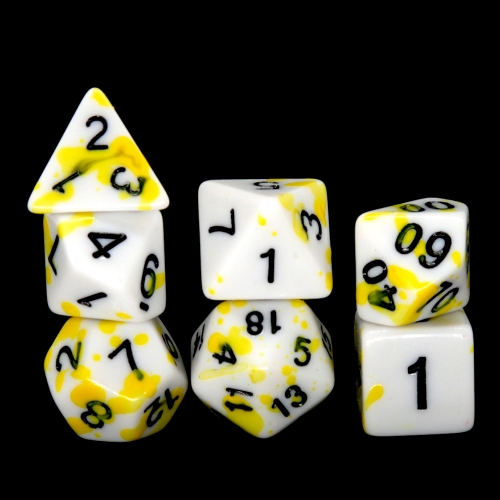Yellow Splatter Dice