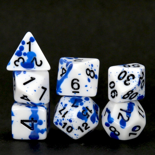 Blue Splatter Dice