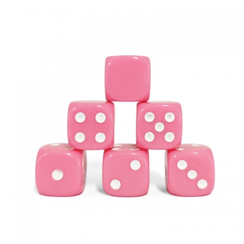 Pink Opaque Dot 16MM D6 Dice