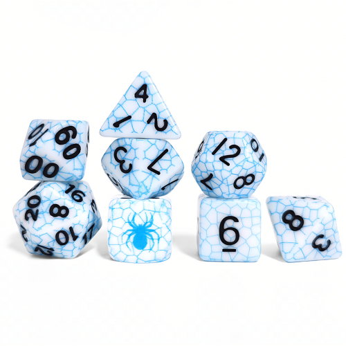 Cyan Web Dice (8pcs)