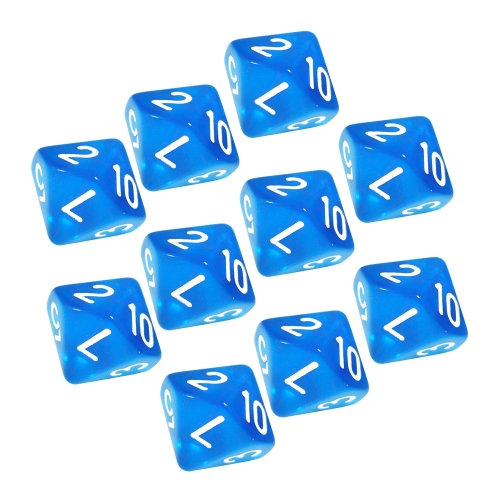 Transparent D10 Set(number 1--10)