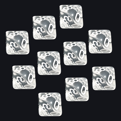 Transparent D10 Set(number 0--9)