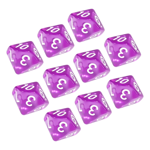 Transparent D10 Set(number 1--10)