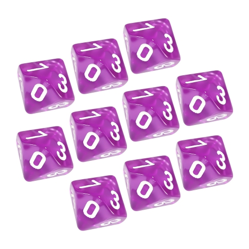 Transparent D10 Set(number 0--9)