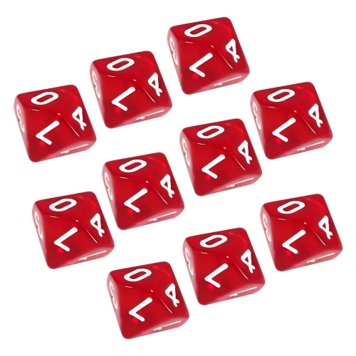 Transparent D10 Set(number 0--9)