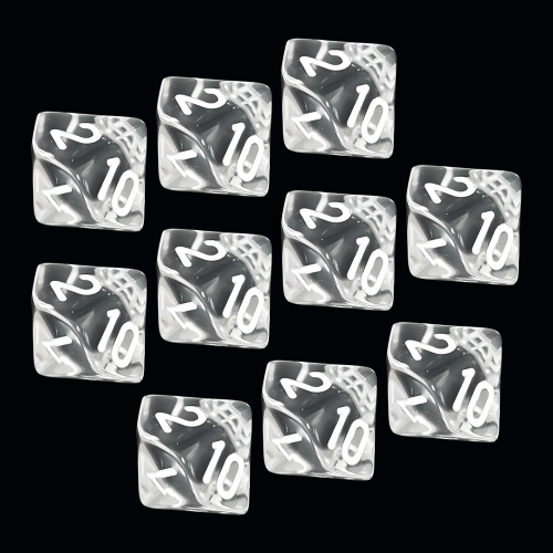 Transparent D10 Set(number 1--10)