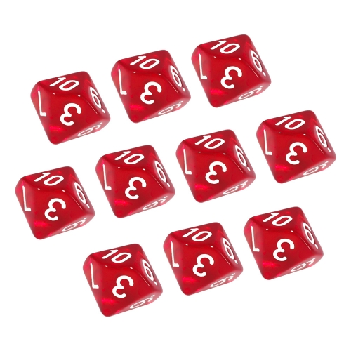Transparent D10 Set(number 1--10)