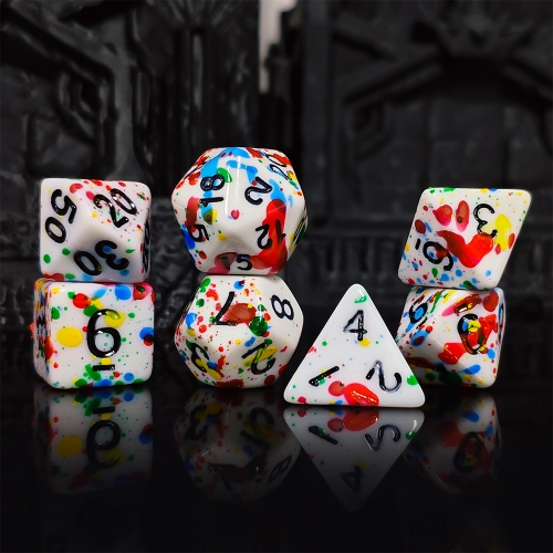 Colorful Splatter Painting Dice
